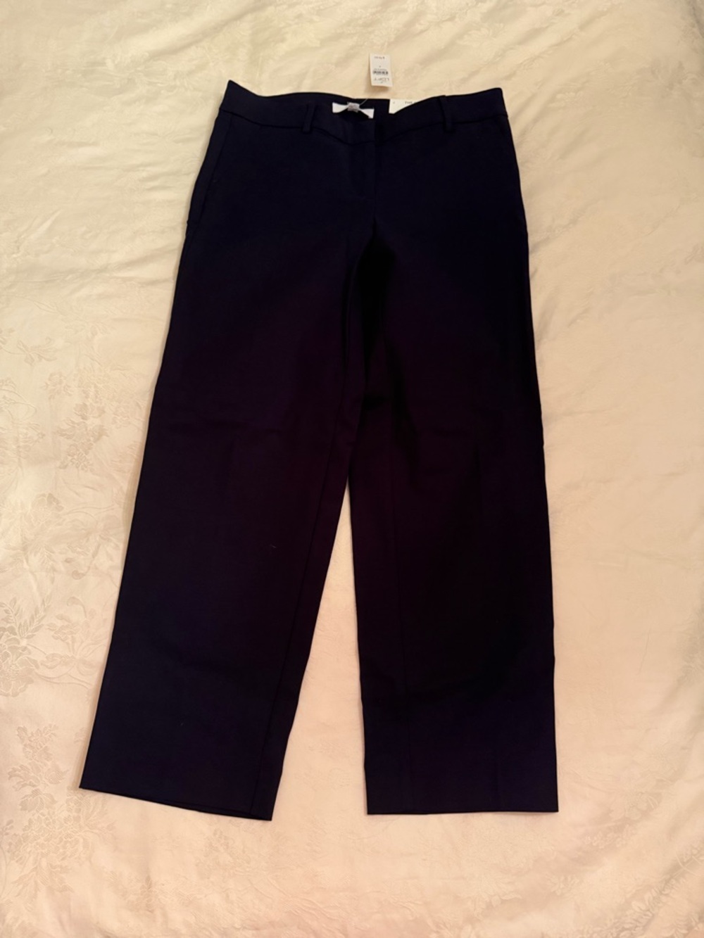 LOFT Navy Riviera Slim Straight-Leg Trousers